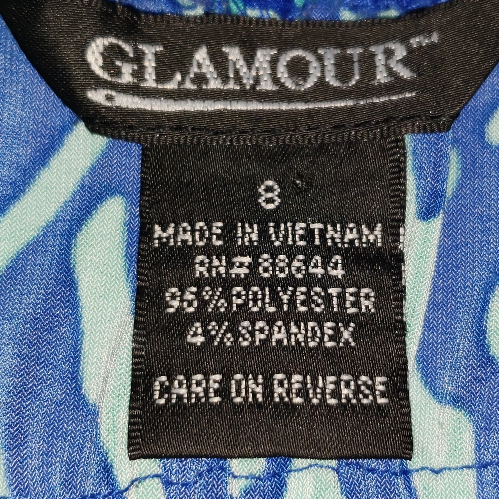 Royal Blue/Turquoise Women's Dress by Glamour - Picture 5 of 6